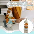 thumbnail image 1 of Easter Bunny Resin Figurines with Carrot – 9.25 inch Hand-Painted Rabbit Statues, Spring Farmhouse Tabletop Decor for Easter, Mantel, Shelf, or Gift, 1 of 9