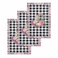thumbnail image 1 of Easter Bunny Roses Kitchen Dish Towels for Drying Dishes Set of 3, Pink Floral Spring Black Buffalo Plaid Waffle Weave Microfiber Hand Tea Bathroom Towels Quick Dry & Absorbent Towel 15.7x23.6, 1 of 7