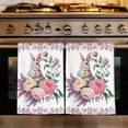 thumbnail image 1 of Easter Bunny Roses Kitchen Towels Set of 3, Pink Floral Spring Botanical Absorbent Dish Towels for Kitchen, Microfiber Hand Towel, Quick Drying Tea Towel for Cleaning Decorative Dishcloths, 1 of 7