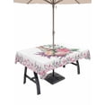 thumbnail image 1 of Easter Bunny Roses Outdoor Tablecloth - 60x102 Inch Rectangle Dining Table Cover, Pink Floral Spring Botanical Waterproof Outdoor Table Cloth with Umbrella Hole & Zipper for Picnic/Patio/Party, 1 of 7