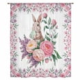 thumbnail image 1 of Easter Bunny Roses Sheer Curtains 72 Inches Long, Pink Floral Spring Botanical Light Filering Curtains, Breathable Simi Curtain Privacy Drapes for Living Room Bedroom Lightweight Window Treatment, 1 of 9