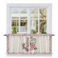 thumbnail image 1 of Easter Bunny Roses Tier Curtains 24 Inch Length, Pink Floral Spring Linen Cafe Short Curtains for Bathroom Over Sink, Small Kitchen Curtain Light Filtering Tiered Drapes 2 Panels 27.5"Wx24"L, 1 of 8