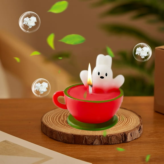 Easter Bunny Scented Candle Home Decor Fragrant Wax Candle Festive Party Decoration Gift Set Bunny Shape Aromatherapy Candle for Bedroom Bathroom