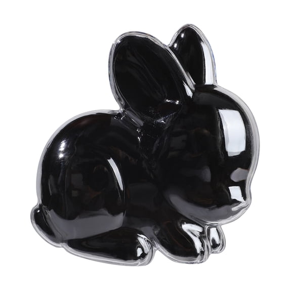 Easter Bunny Shaped Candy Storage Container, Easter Bunny Translucent Food Storage Box, Decorative Easter Food Container, for Chocolate Candy Sweets Gift Mini Eggs Table Decor, Black