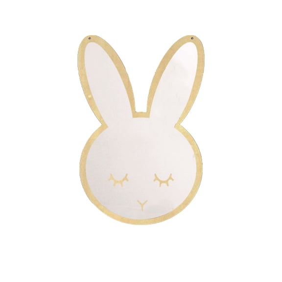 Easter Bunny Shaped Decorative Wall Mirror Cute Bunny Head Devise Hanging Mirror for Home Party Decoration