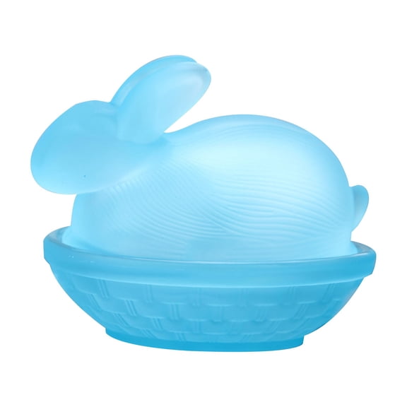 Easter Bunny Shaped Glass Glass Storage Jar with Lid, Easter Bunny Candy Dish with Lid, Candy Bowl, Snack Dessert Dishes for Office Desk Home Kitchen Table Decorations