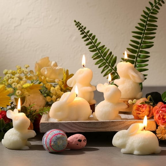 Easter Bunny Shaped Soy Candles Scented Spring Tealight Candles Home Decor Handmade Wax Candle