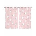 thumbnail image 1 of Easter Bunny Sheer Curtains 45 Inch Length 2 Panels Set for Living Room/Bedroom, Cartoon Carrots Cute Rabbits Sketch Pink Kitchen Curtains Grommet Semi-Sheer Curtains Window Treatments 42"x45"x2, 1 of 7