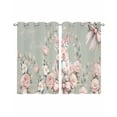 thumbnail image 1 of Easter Bunny Sheer Curtains 45 Inch Length 2 Panels Set for Living Room/Bedroom, Cute Rabbit Rose Floral Country Leaves Plants Green Kitchen Curtains Grommet Curtains Window Treatments 42"x45"x2, 1 of 7
