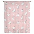 thumbnail image 1 of Easter Bunny Sheer Curtains 54 Inches Long, Cartoon Carrots Cute Rabbits Sketch Pink Light Filering Curtains, Breathable Simi Curtain Privacy Drapes for Kitchen Bathroom Small Window Treatment, 1 of 9