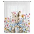 thumbnail image 1 of Easter Bunny Sheer Curtains 63 Inches Long, Eggs Spring Daisy Retro Rabbits Country Plants Light Filering Curtains, Breathable Simi Curtain Privacy Drapes for Living Room Bedroom Window Treatment, 1 of 9
