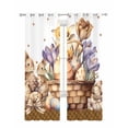thumbnail image 1 of Easter Bunny Sheer Curtains 84 Inch Length 2 Panels Set for Living Room/Bedroom, Brown Eggs Floral Rabbits Farmhouse Dots Plaid Kitchen Curtains Grommet Curtains Window Treatments 52"x84"x2, 1 of 7
