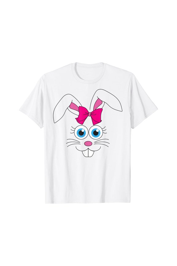 Easter Bunny Shirt Happy Face Spring Holiday Casual Novelty Tee