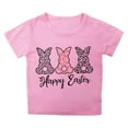 thumbnail image 1 of Easter Bunny Shirt Letter Graphic Print Crewneck Short Sleeve Cute Casual Summer Tees Egg Easter Day Gift Summer Spring Easter Outfits Easter Gifts,Pink, 1 of 4