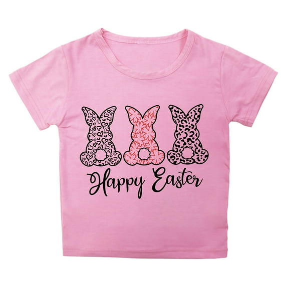 Easter Bunny Shirt Letter Graphic Print Crewneck Short Sleeve Cute Casual Summer Tees Egg Easter Day Gift Summer Spring Easter Outfits Easter Gifts,Pink