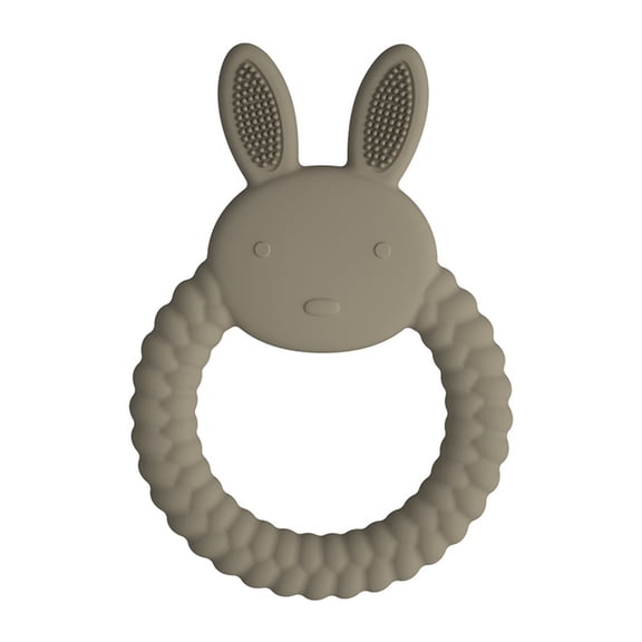 Easter Bunny Silicone Teether Ring – BPA-Free Soft Baby Teething Toy, Easy To Clean Teething Ring, Easter Basket Stuffer & Easter Gift for Infants (E)