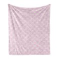 thumbnail image 1 of Easter Bunny Soft Flannel Fleece Blanket, Baby Rabbit with Ribbons Floral Spring Themed Soft Pink Tones Animals, Cozy Plush for Indoor and Outdoor Use, 50" x 70", Rose and Champagne, by Ambesonne, 1 of 5
