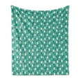 thumbnail image 1 of Easter Bunny Soft Flannel Fleece Throw Blanket, Continuous Rabbit Pattern Small Trees Flowers, Cozy Plush for Indoor and Outdoor Use, 70" x 90", Dark Seafoam Dark Indigo, by Ambesonne, 1 of 5