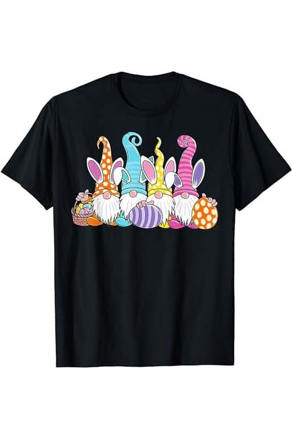 Easter Bunny Spring Gnome Easter Egg Hunting And Basket Gift T-Shirt