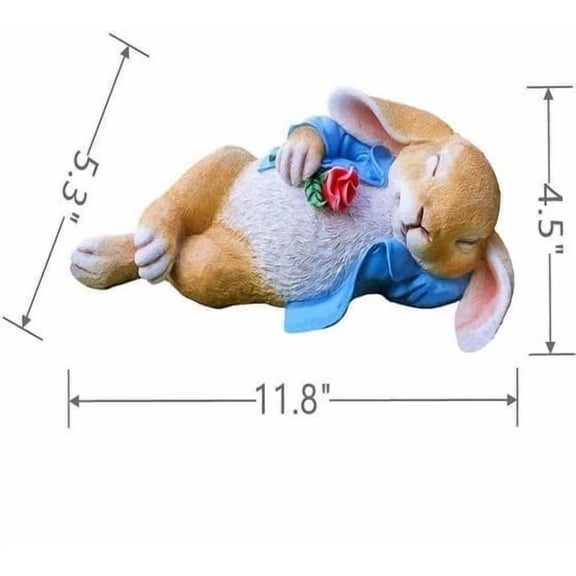 Easter Bunny Statue Outdoor Decor, Spring Garden Patio Decoration for Easter Party, Home Yard Lawn Ornament, Durable Resin Figurine Holiday Gift