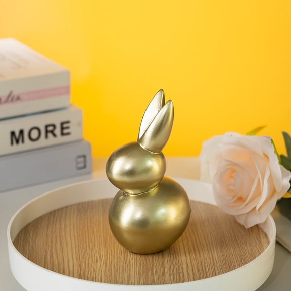 Easter Bunny Statue With Lifting Head Design Smooth Surface Desktop Home Decorative Ornament For Home Decoration And Gifting Purposes
