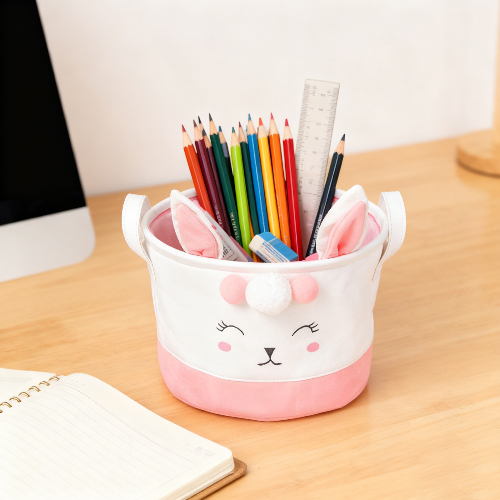 Easter Bunny Storage Basket, Cotton Rope Woven Handheld Organizer With ...