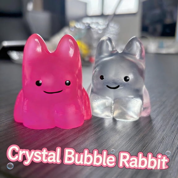 Easter Bunny Stress Ball Soft Squeeze Ball Anxiety Relief Toy Sensory Fidget Toy for Adults Festive Decompression Bunny Rabbit Squishy Gag Gift(Clear)