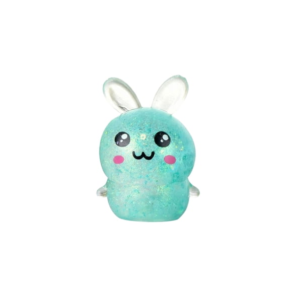 Easter Bunny Stress Relief Toy, Mini Cute Sculpting Squishy for Anxiety Relief and Emotional Release, Soft Silicone Squeeze Toy, 2.4 Inch Blue Rabbit Figurine