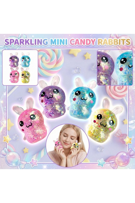 Easter Bunny Stress-Relieving Squeezable Ball Creative Maltose Finger Toy Easter Basket Gift