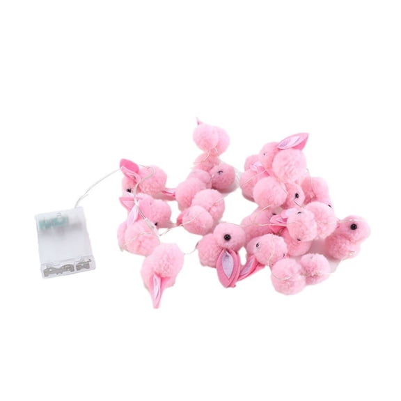 Easter Bunny String Lights | Pink Fluffy Rabbit Ambient Lights | Ideal for Easter Decor, Terraces, Decks, Balconies & Family Parties