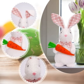 Easter Bunny Stuffed Animal, Bunny Plush with Carrot, Cute Rabbite Plush Toy Easter Gift Stuffed Animal Bunny Red 9 In