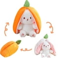thumbnail image 1 of Easter Bunny Stuffed Animal Plush, Reversible Bunny Carrot Strawberry Pillow with Zipper, Cute Squishy Rabbit Sofa Pillow Decoration Doll, Soft Plush Toy for Boys Girls,18CM/7inch, 1 of 8