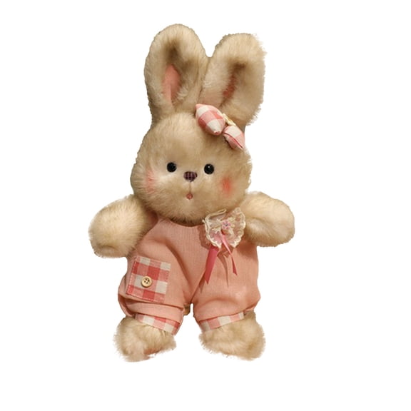 Easter Bunny Stuffed Animal,Rabbit Doll with Removable Clothes Outfit,14'' Pink Stuffed Bunny Item,Cuddly Huggable Plush Rabbit Dress Up Doll Prefect Gift for Christmas Easter Decor