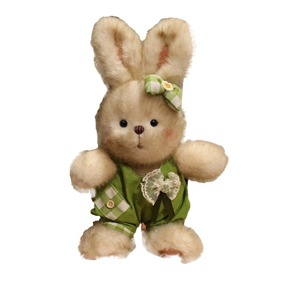 Easter Bunny Stuffed Animal,Rabbit Doll with Removable Clothes Outfit,14'' Pink Stuffed Bunny Item,Cuddly Huggable Plush Rabbit Dress Up Doll Prefect Gift for Christmas Easter Decor