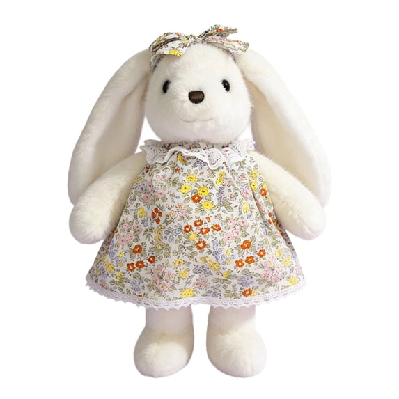 Easter Bunny Stuffed Animals with Clothes & Bow Tie, Soft Washable Stuffed Bunny, Cute Plush Toys Rabbit Easter Decoration Birthday Gift for Boys and Girls, 10 Inch (Beige)