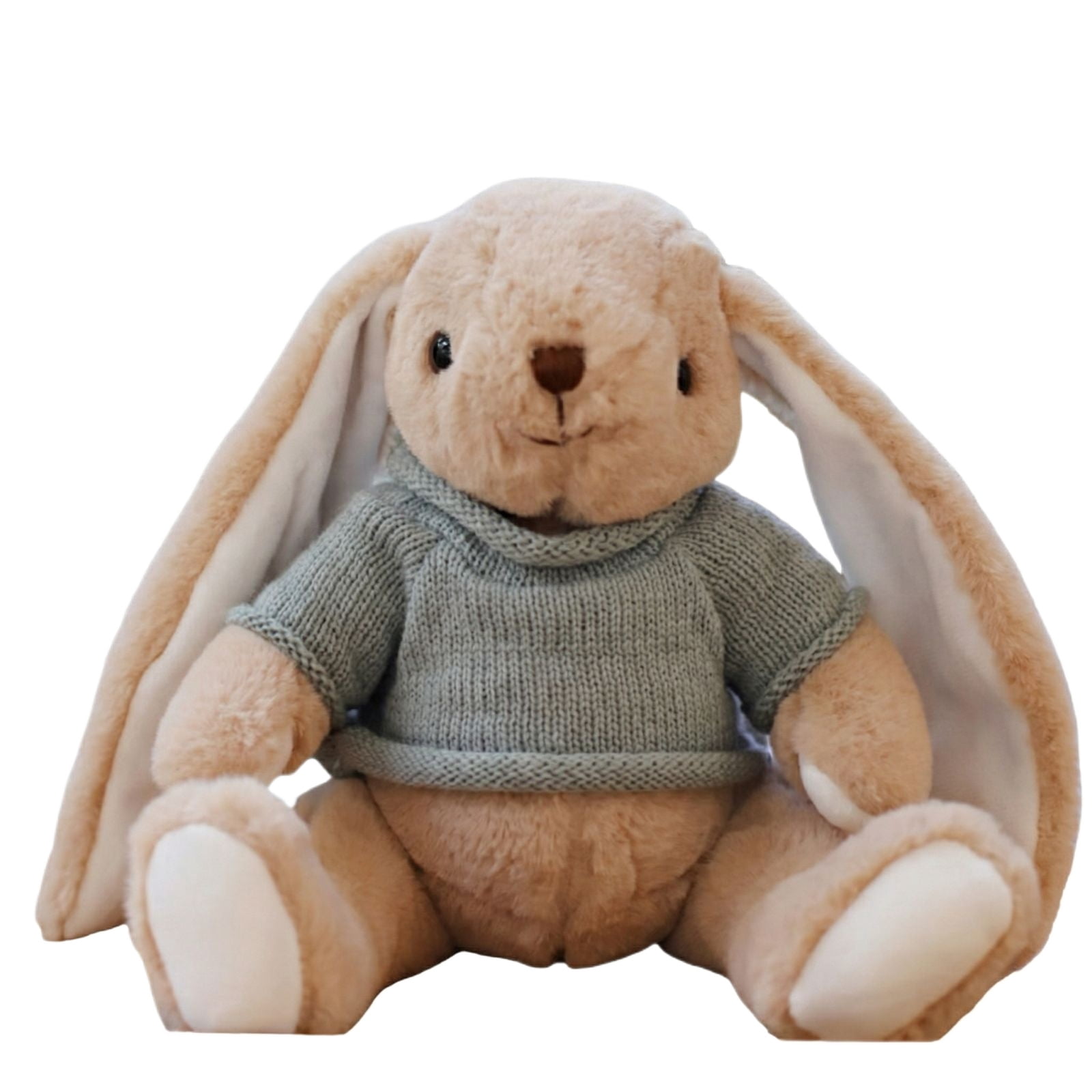 Easter Bunny Stuffed Animals Plushies Plush Toys – Soft Cuddly Rabbit Doll with Red Apron, 30cm Easter Holiday Gift for Kids, Toddlers & Families, Hypoallergenic Polyester Fiber Filled Red