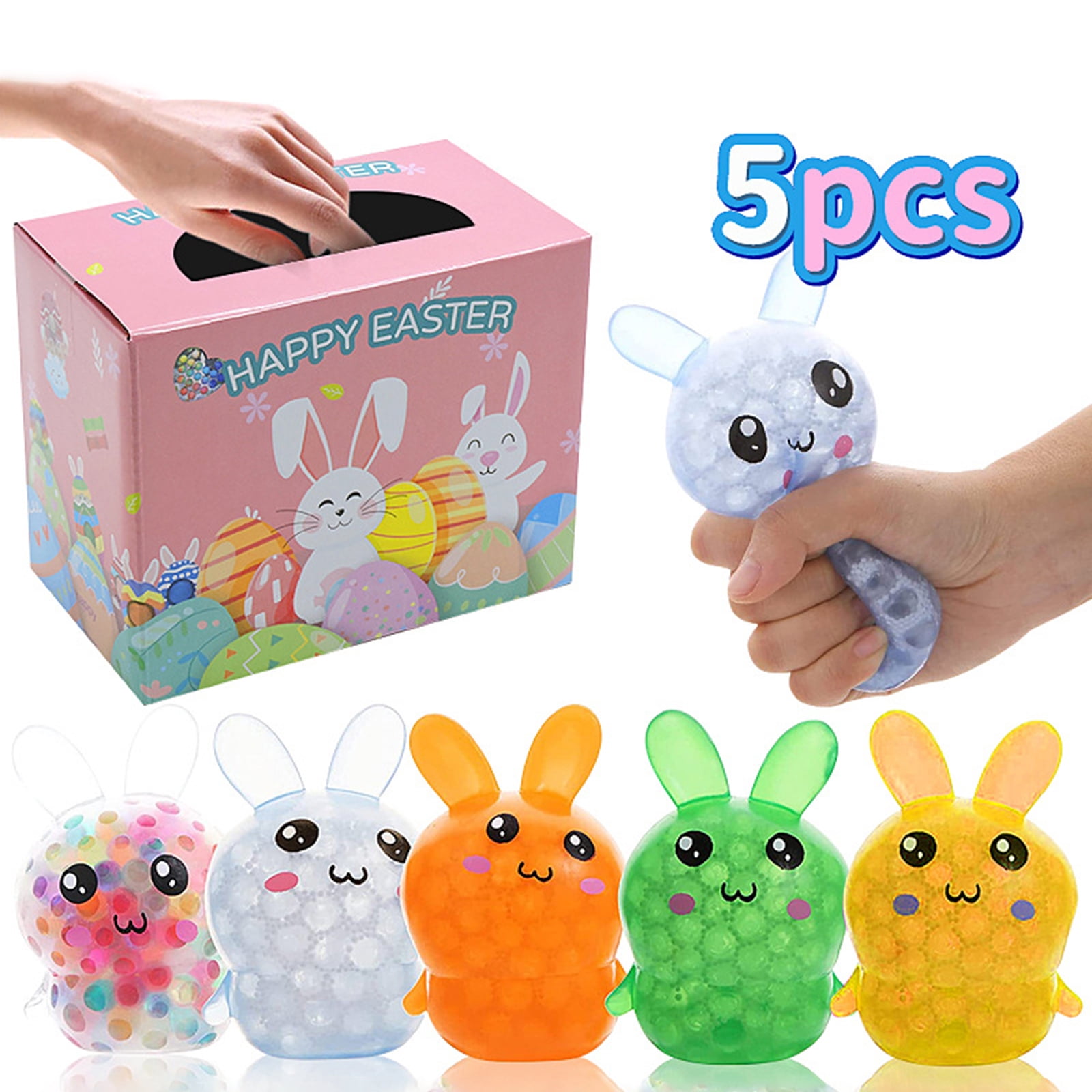 Easter Bunny Sugar Stress Relief Squishies Jumbo Slow Rising Kawaii Scent Squishies Sparkling Bunny Sugar Stress Relief Squeeze Toys for Adults,-5PC(Colorful-Bunny).