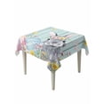 thumbnail image 1 of Easter Bunny Suqare Tablecloth - 60 x 60 Inch, Blue Easter Eggs Spring Floral Teal Wooden Waterproof & StainResistant Tablecloth, Washable Oil-proof Table Cover for Dining/Party/Wedding/Buffet, 1 of 9