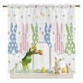 thumbnail image 1 of Easter Bunny Swag Valance Curtains Colorful Dots Rabbit Rod Pocket Swag Curtains Small Window Treatments for Kitchen Bathroom Bedroom 36" W x 36" L, 2 Panels, 1 of 9