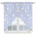 thumbnail image 1 of Easter Bunny Swag Valances for Windows 2 Pack, Kitchen Window Curtains 36 Inch Length, Cartoon Carrots Cute Rabbits Sketch Blue Privacy Swag Curtains for Living Room/Bathroom with Rod Pocket 36"x36", 1 of 8