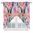 thumbnail image 1 of Easter Bunny Swag Valances for Windows 2 Pack, Kitchen Window Curtains 36 Inch Length, Spring Pink Flowers Rabbit Pastoral Botanical Privacy Swag Curtains for Living Room/Bathroom 36"x36", 1 of 8