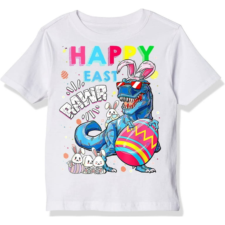 T-Rex Dinosaur Easter Bunny T-Shirt Boys, Girls, And Adults T-Rex Dinosaur Easter Bunny T-Shirt Boys, Girls, And Adults