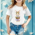 thumbnail image 1 of Easter T-Shirt Bunny Cute Girls Bunny Graphic Tees Rabbit Easter Kids Cute Shirt Size 10-11, 1 of 5