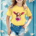 thumbnail image 1 of Easter Bunny T-Shirt for Toddler Girls Bunny Print Cute Summer Tops Tees Christian Faith Kids Girls T-Shirt Size 10-11, 1 of 5