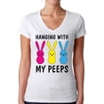 thumbnail image 1 of Easter Bunny T Shirt for Women Happy Easter 2021 Graphic Tee for Mom Wife Hanging with My Peeps Shirt Holiday Outfit, 1 of 4