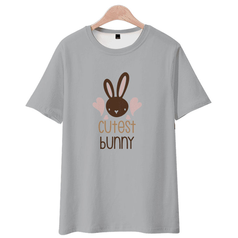 New Summer Men's T-Shirt 100% Cotton Rabbit Print Short Sleeve