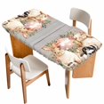 thumbnail image 1 of Easter Bunny Table Cloths for 4 Foot Rectangle Tables, Eggs Green Leaves Country Farmhouse Wooden Patio Waterproof Elastic Fitted Tablecloths, Washable Rectangular Table Cover for Camping, 1 of 8