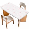 thumbnail image 1 of Easter Bunny Table Cloths for 4 Foot Rectangle Tables, Pink Eggs Cute Rabbits Cartoon Patio Waterproof Elastic Fitted Tablecloths, Washable Rectangular Table Cover for Camping, 1 of 8