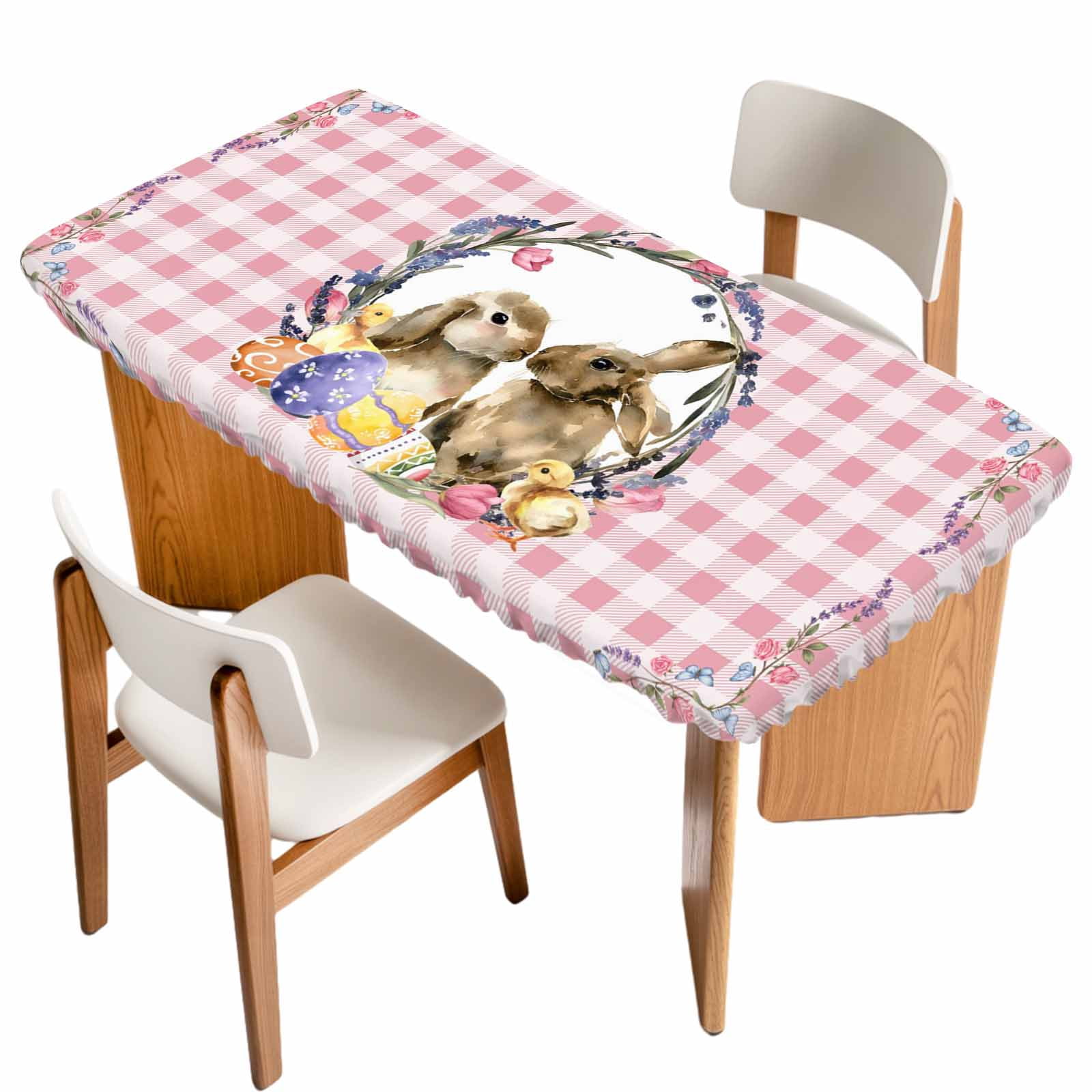 Easter Bunny Table Cloths for 4 Foot Rectangle Tables, Spring Easter ...