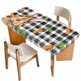 thumbnail image 1 of Easter Bunny Table Cloths for 5 Foot Rectangle Tables, Spring Rabbits Carrots Black Buffalo Plaid Patio Waterproof Elastic Fitted Tablecloths, Washable Rectangular Table Cover for Camping, 1 of 8